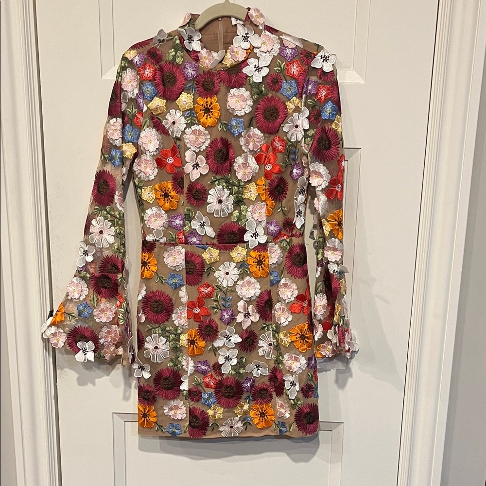 Elliatt Multicolor Floral Embroidered Dress prom wedding easter